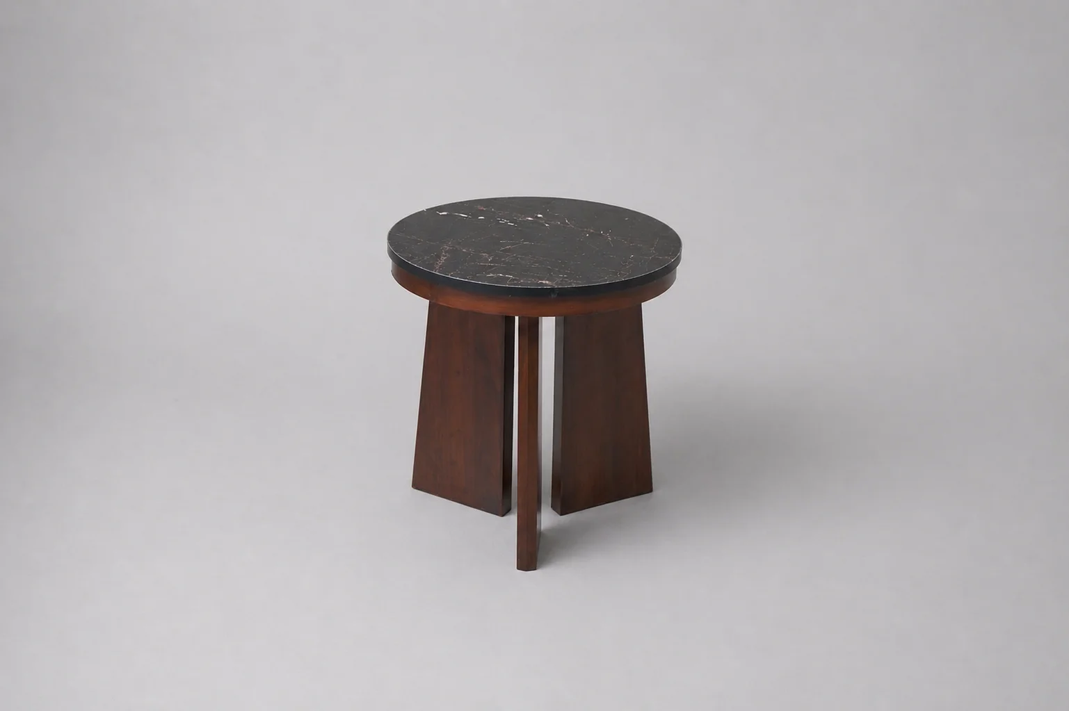 Round dark-top side table - view 3