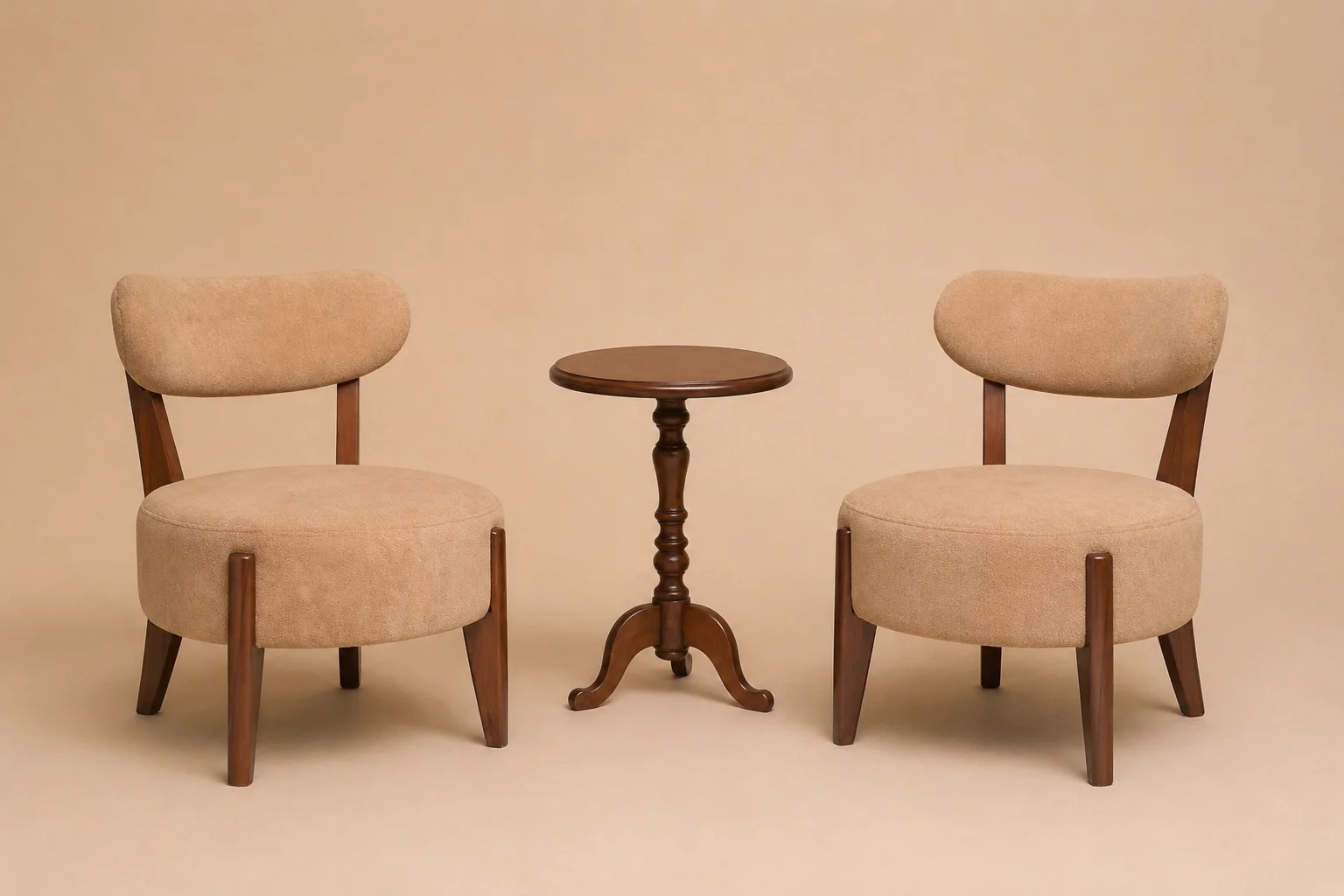 Warm upholstered chair setting