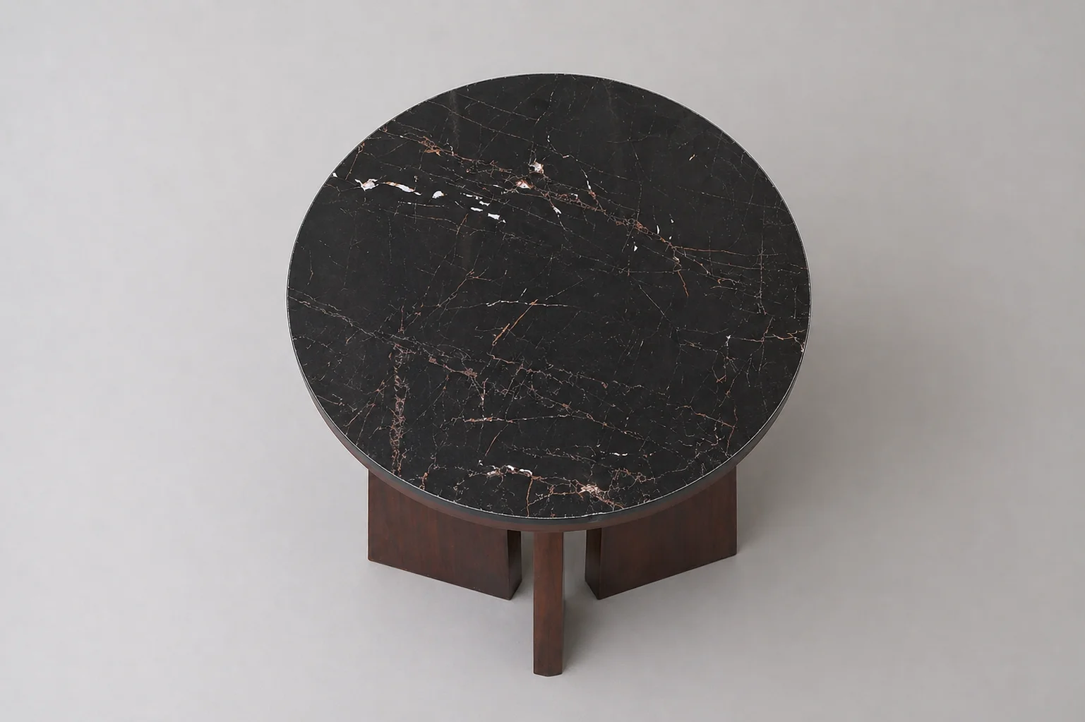 Round dark-top side table - view 2