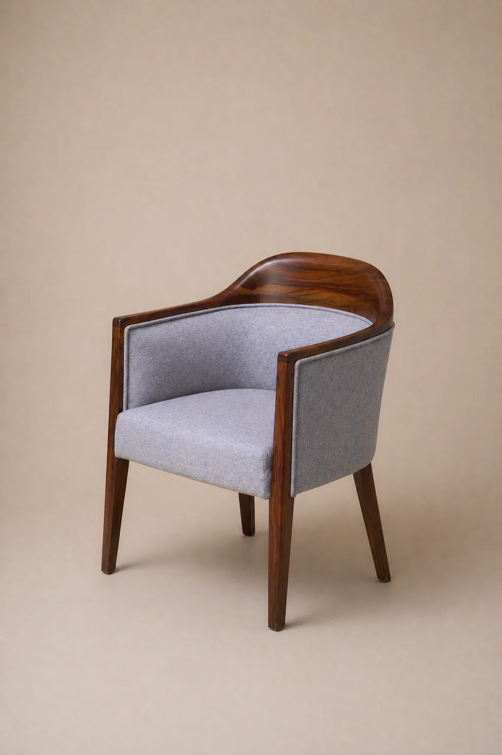 Blue upholstered wood chair - view 3