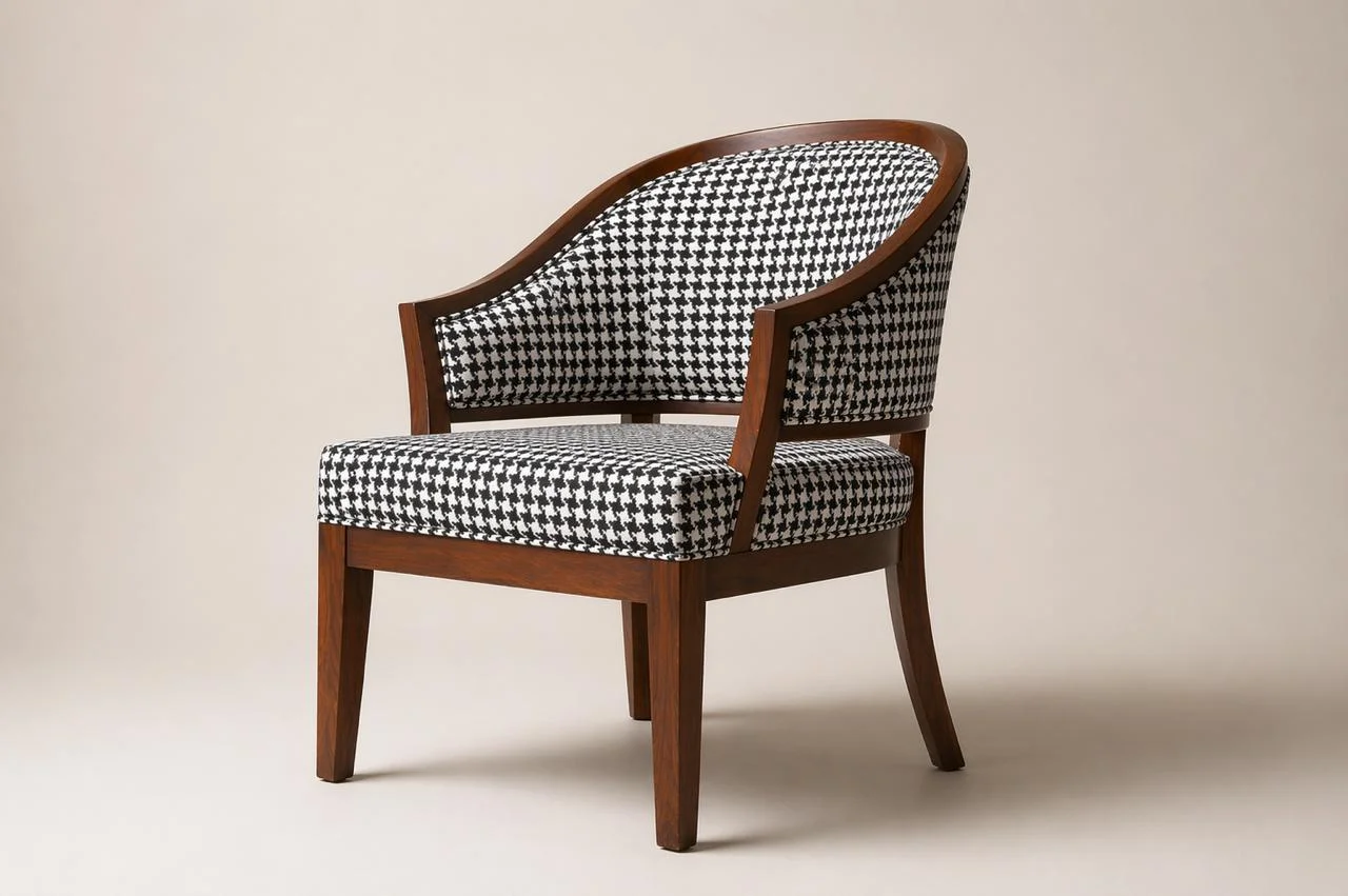 Patterned barrel chairs - view 5